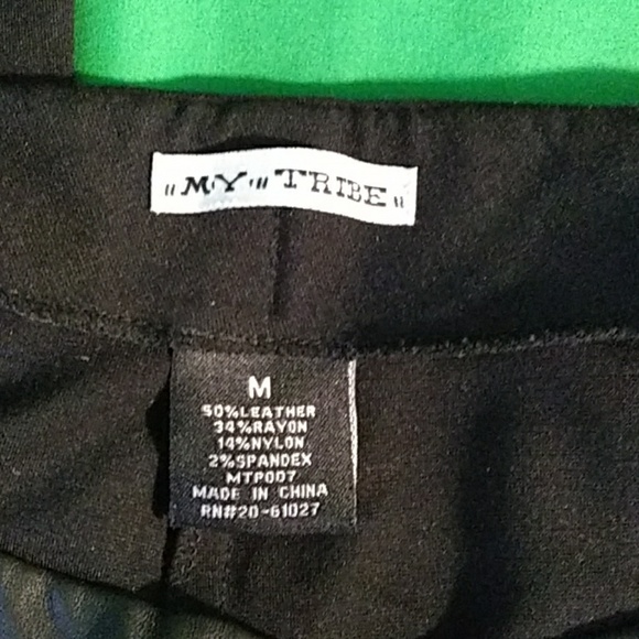 My tribe black leather front pant/leggings medium - Picture 3 of 3